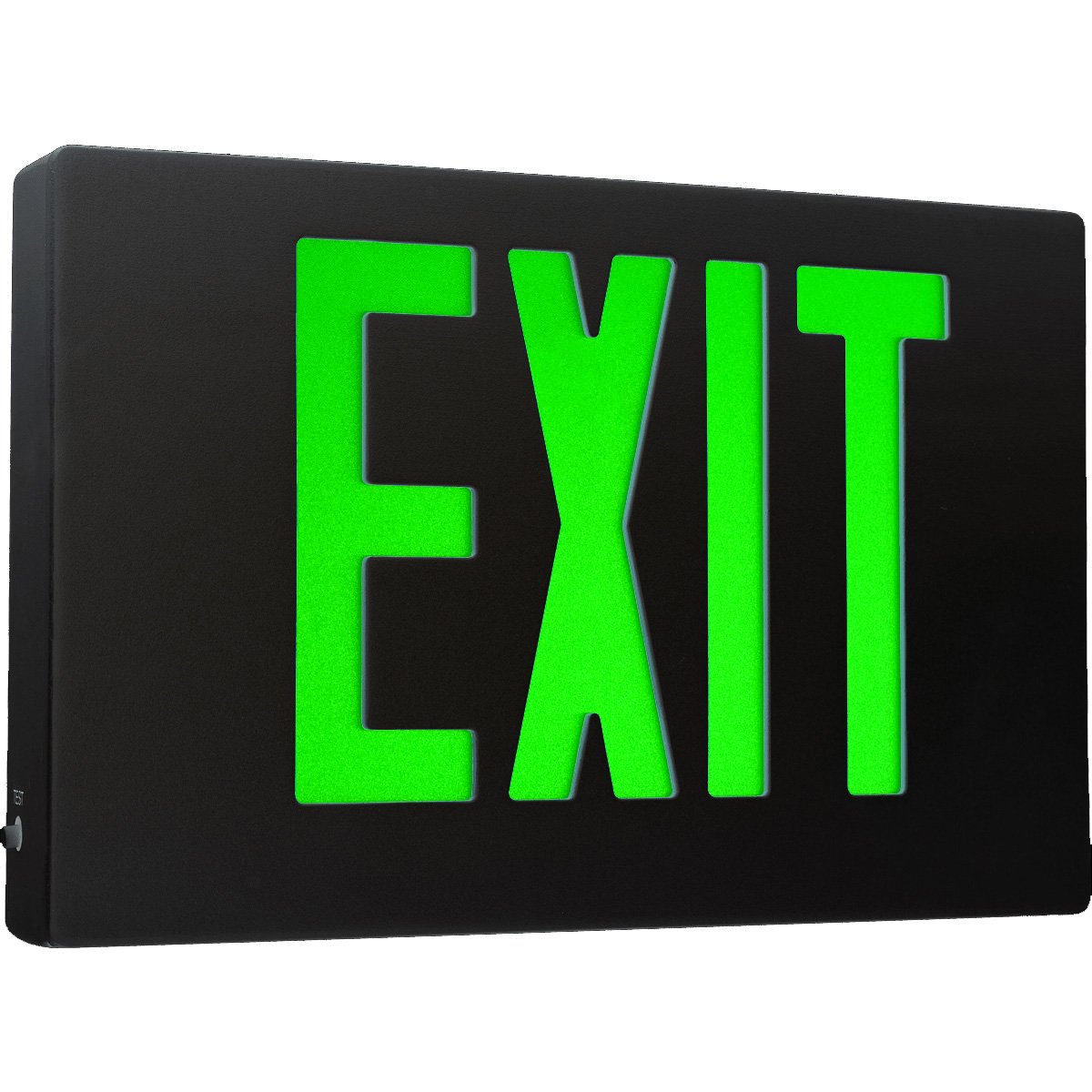 Luxguild Aluminum Exit Sign Green Letters Black Face and Black Body