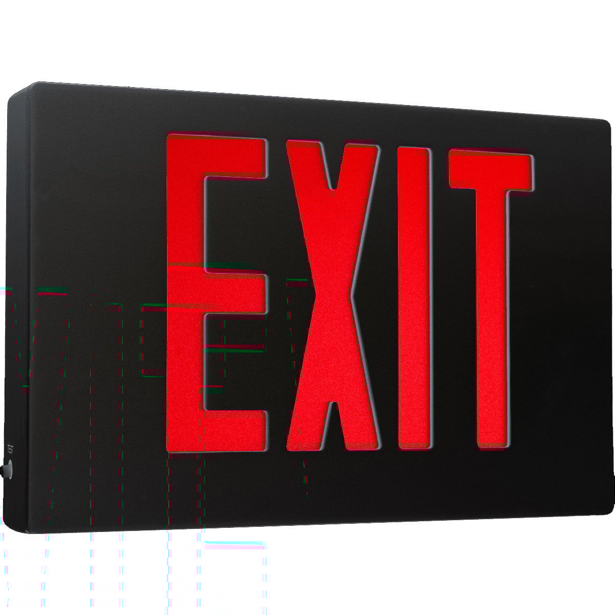 Luxguild Aluminum Exit Sign Red Letters Black Face and Black Body
