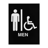 ADA Braille Mens Accessible Restroom Sign Engraved Applique Grade 2