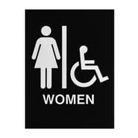 ADA Braille Womens Accessible Restroom Sign Engraved Applique Grade 2