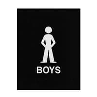 ADA Braille Boys Restroom Sign Engraved Applique Grade 2