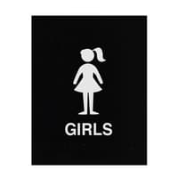 ADA Braille Girls Restroom Sign Engraved Applique Grade 2