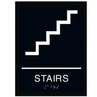 ADA Braille Stairs Sign Engraved Applique Grade 2