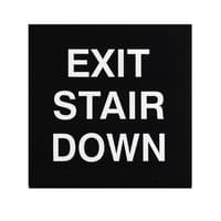 ADA Braille Exit Stair Down Engraved Applique Grade 2  