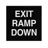 ADA Braille Exit Ramp Down Sign Engraved Applique Grade 2