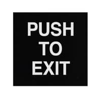 ADA Braille Push To Exit Sign Engraved Applique Grade 2