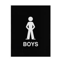 ADA Braille Boys Restroom Sign Engraved Applique Grade 2