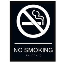 ADA Braille Girls No Smoking Sign Engraved Applique Grade 2