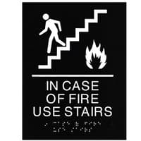 ADA Braille In Case of Fire Sign Engraved Applique Grade 2