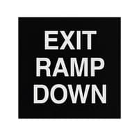 ADA Braille Exit Ramp Down Sign Engraved Applique Grade 2