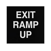 ADA Braille Exit Ramp Down Sign Engraved Applique Grade 2