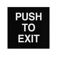 ADA Braille Push To Exit Sign Engraved Applique Grade 2