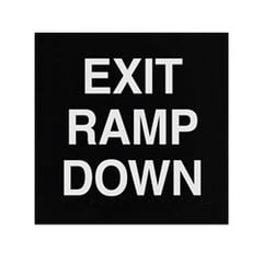 ADA Braille Exit Ramp Down Sign Engraved Applique Grade 2