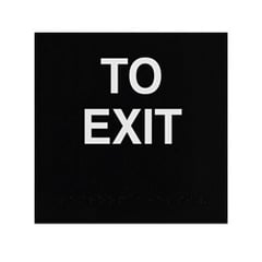 ADA Braille To Exit Sign Engraved Applique Grade 2